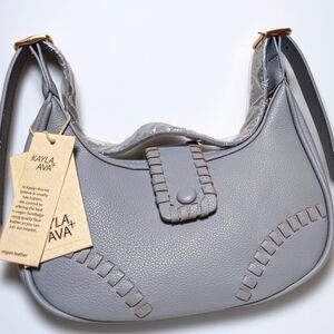 Nwt Kayla + Ava Stitch Winter Baby Blue Vegan small Hobo Shoulder bag